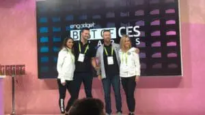 Preston Lewis & Ryan DeLuca receiving award for Best Startup at CES