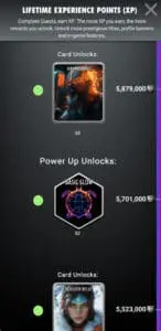 Lifetime XP Ladder Card Unlocks