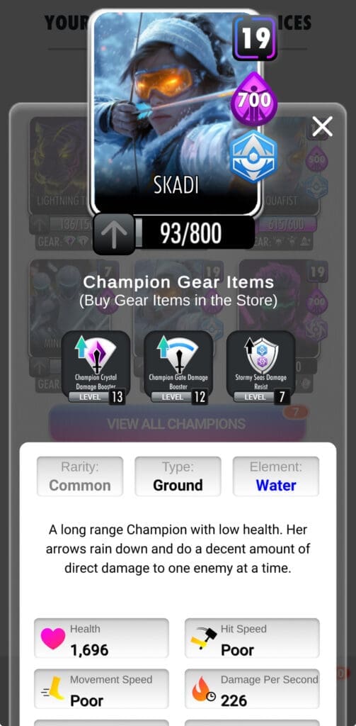 Skadi Champion Card